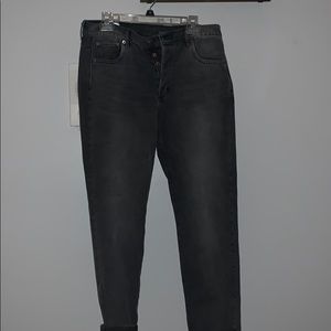 Black American eagle mom jeans